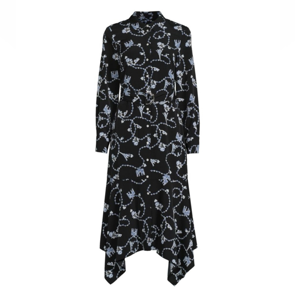 Karl Lagerfeld Paris print handkerchief shirt dress bandana hem